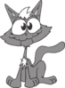 Gray Cartoon Cat Clip Art